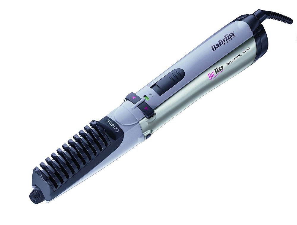 Babyliss Hair Styler Rotating Brush ,1000 Watt ,Ionic ,Silver/Black