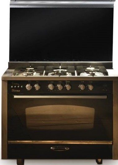 Unionaire i-Cook Pro Gas Cooker, 5 Burners, 60 * 100 CM, With top cover, Glass × Stainless Steel