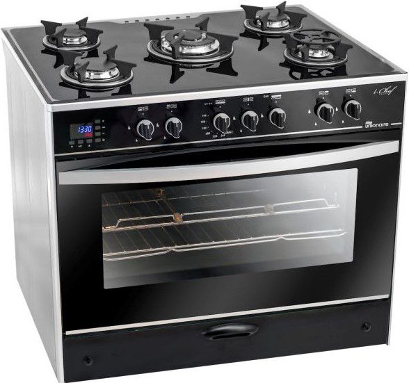 Unionaire i-Cook pro cooker,Gas,5 Burners, 60 * 90 CM, Without Top Cover, Black