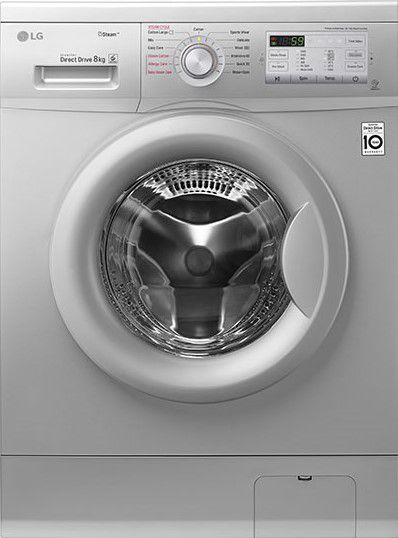 LG Front loading washing machine 8KG, 1400 RPM, Silver   Prouduct Shelf Life 6 years