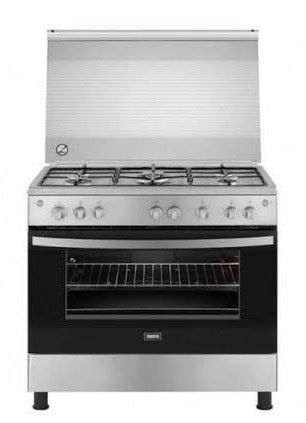 Zanussi Gas Cooker, 5 Burners, 90CM, Stainless Steel × Inox Sides-Prouduct Shelf Life 7 years 