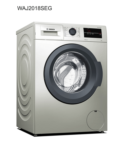 Bosch washing machine front loader full size 8 kg - Silver Inox- Product Shelf Life 10 Years