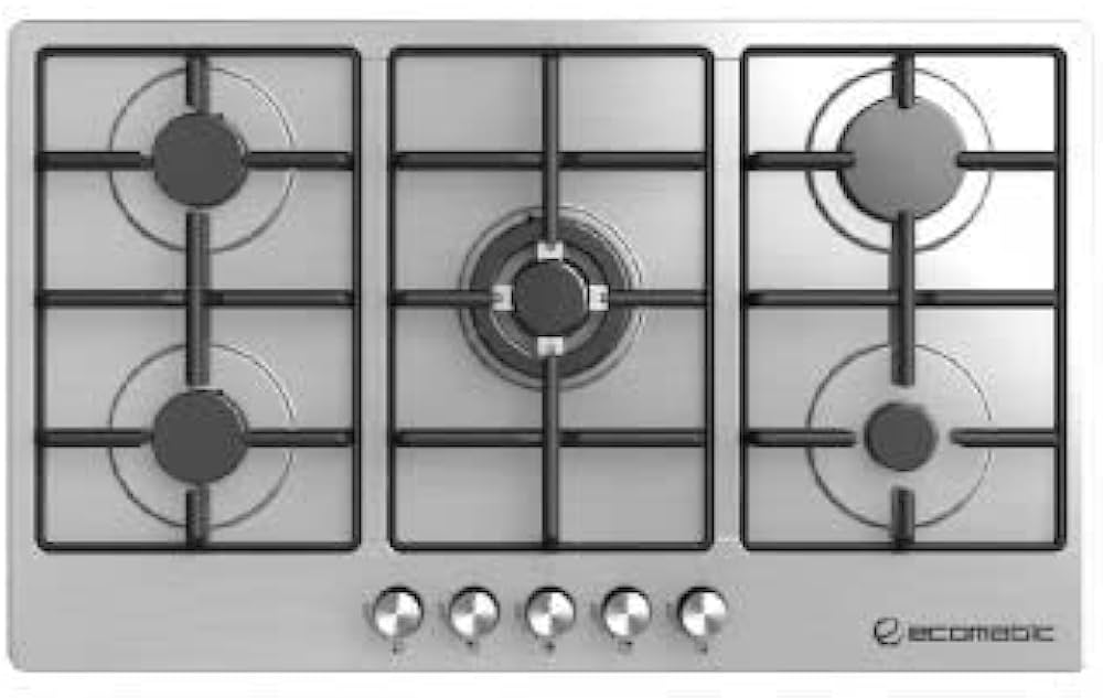 Ecomatic Hob 90 cm Wipe 5 Burners Stainless Steel 