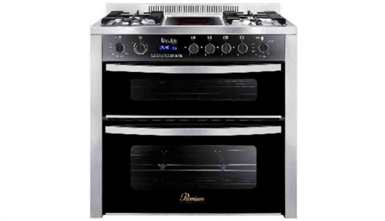 DISPLAY Premium Double Chef Gas Cooker, 4 Burners,2 vertical ovens , 60×60 cm 