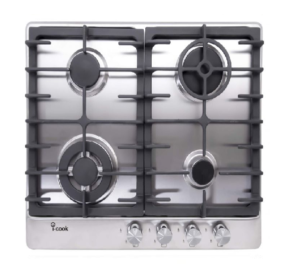 i-Cook Gas Built-In Hob, 60 cm, Stainless Steel