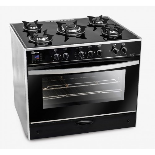 Unionaire i-Chef Smart Plus cooker , Gas , 5 Burners, 60 * 90 CM, Black