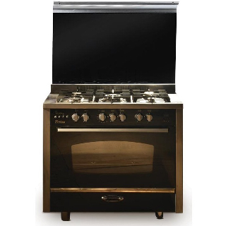 Unionaire i-Cook Pro Gas Cooker, 5 Burners, 60 * 90 CM, With top cover, Glass × Stainless Steel