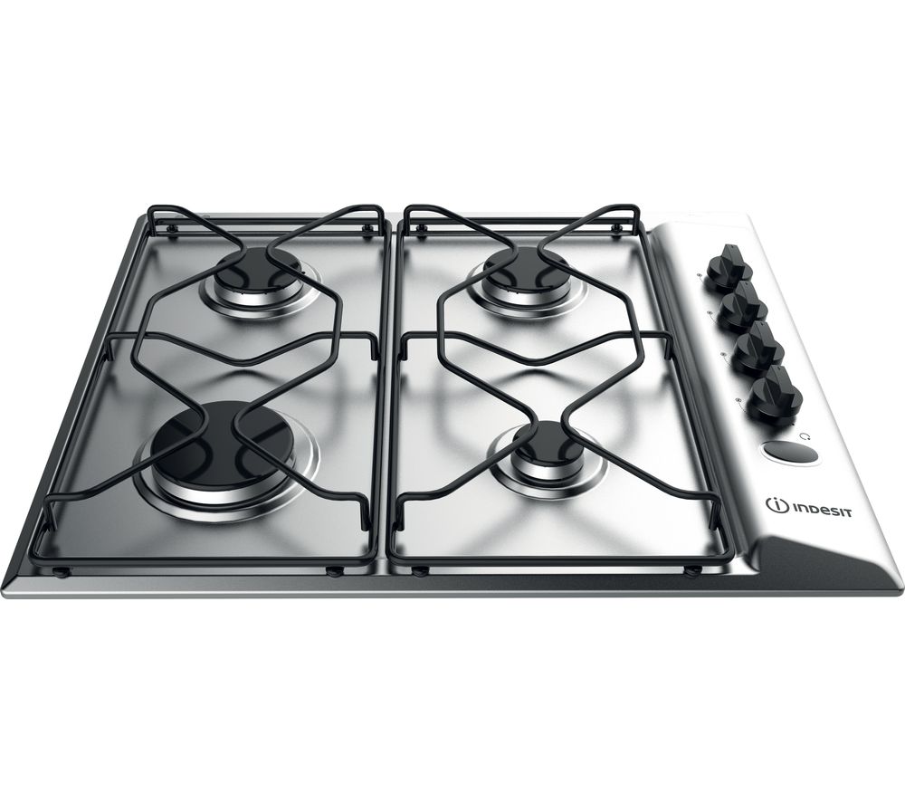 Indesit Built-In Gas Hob, 60 cm, Stainless Steel