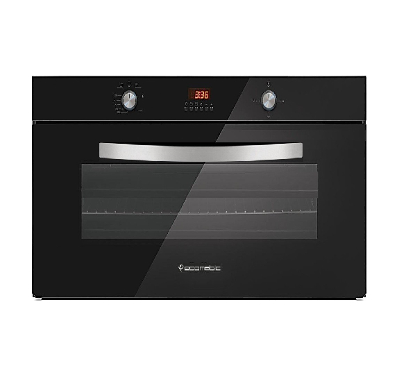 Ecomatic Built-in Gas Oven, 90 cm, Digital, Crystal Black
