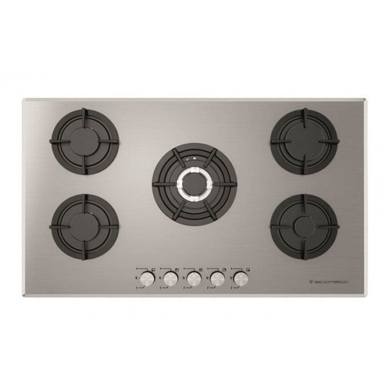 Ecomatic Gas Built-In Hob, 90 cm, 5 Burners, Stainless Steel