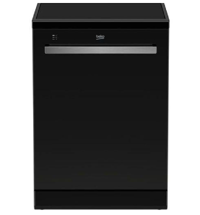 Beko Dishwasher 15 Persons, 60 cm, 8 Programs, LED display, Half load (Aquaintense), Black Glass