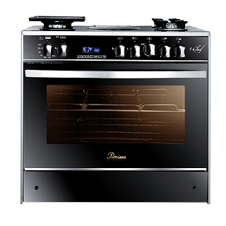 Premium i-Chef Plus Gas Cooker, 5 Burners, 60×90 cm, Glass Surface