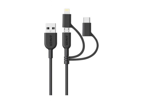 Anker USB-A cable to 3 in 1 charging cable B2B, Black
