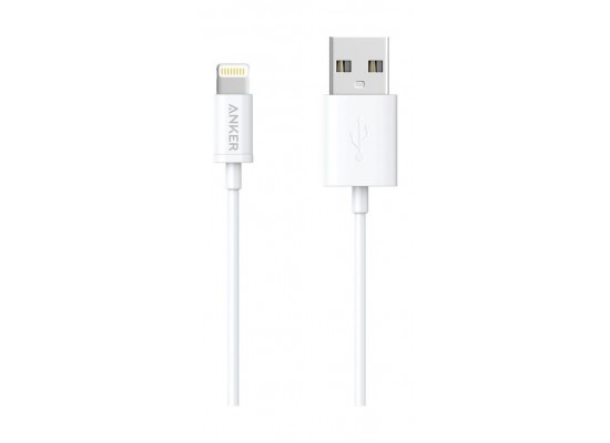 Anker MFI USB To Lightning Round Cable 3ft, White