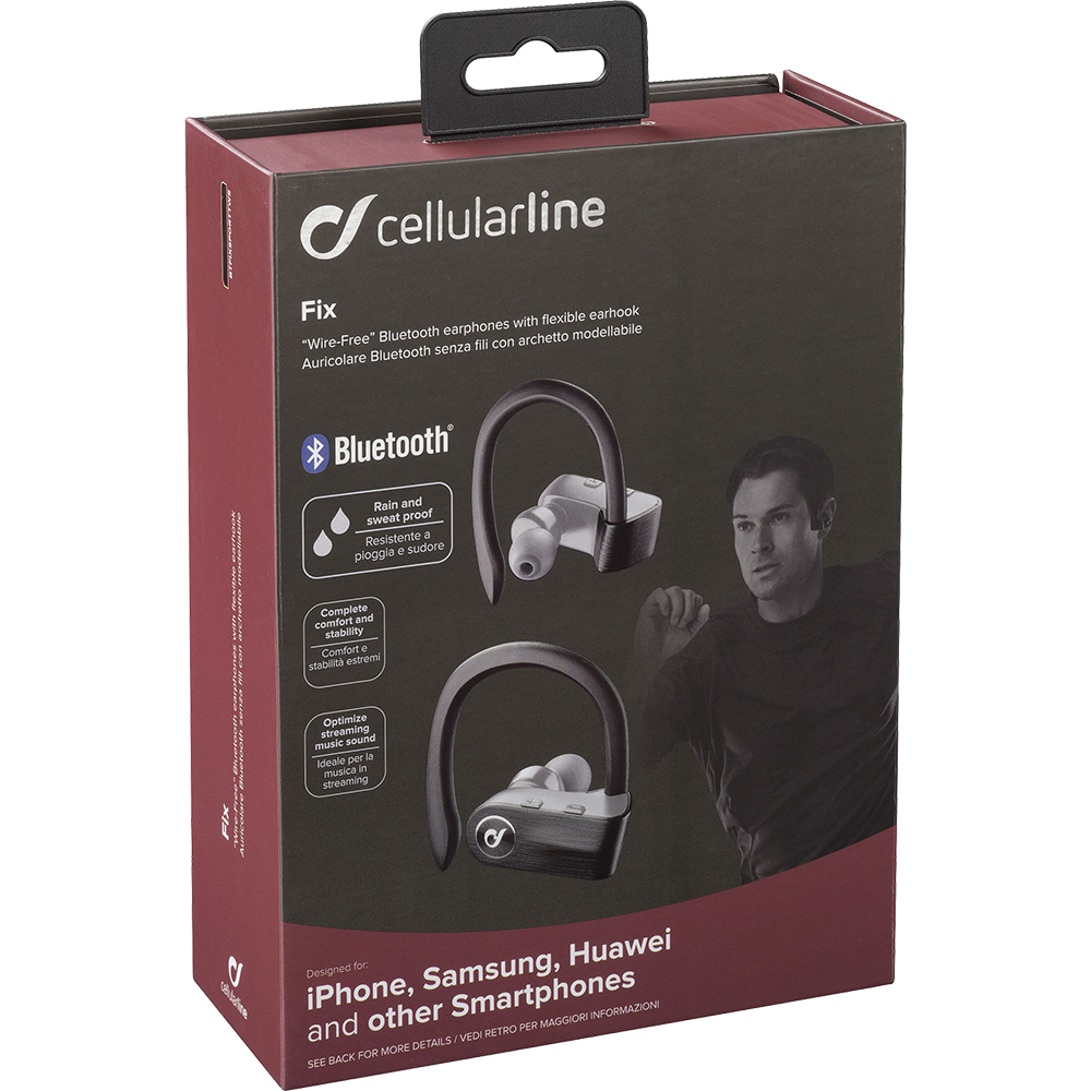 CellularLine TWS Bluetooth Headset Active Fix, Black