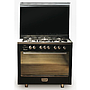 Unionaire i-Cook Pro Gas Cooker, 60*100 CM, 5 Burners, With top cover, Black Glass × Stainless Steel